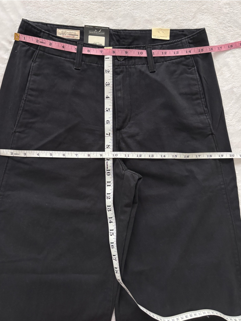 LEVI'S Premium XLBlack Chino Wide Leg Mid Rise Pants--NWT--26x31 - Picture 15 of 16